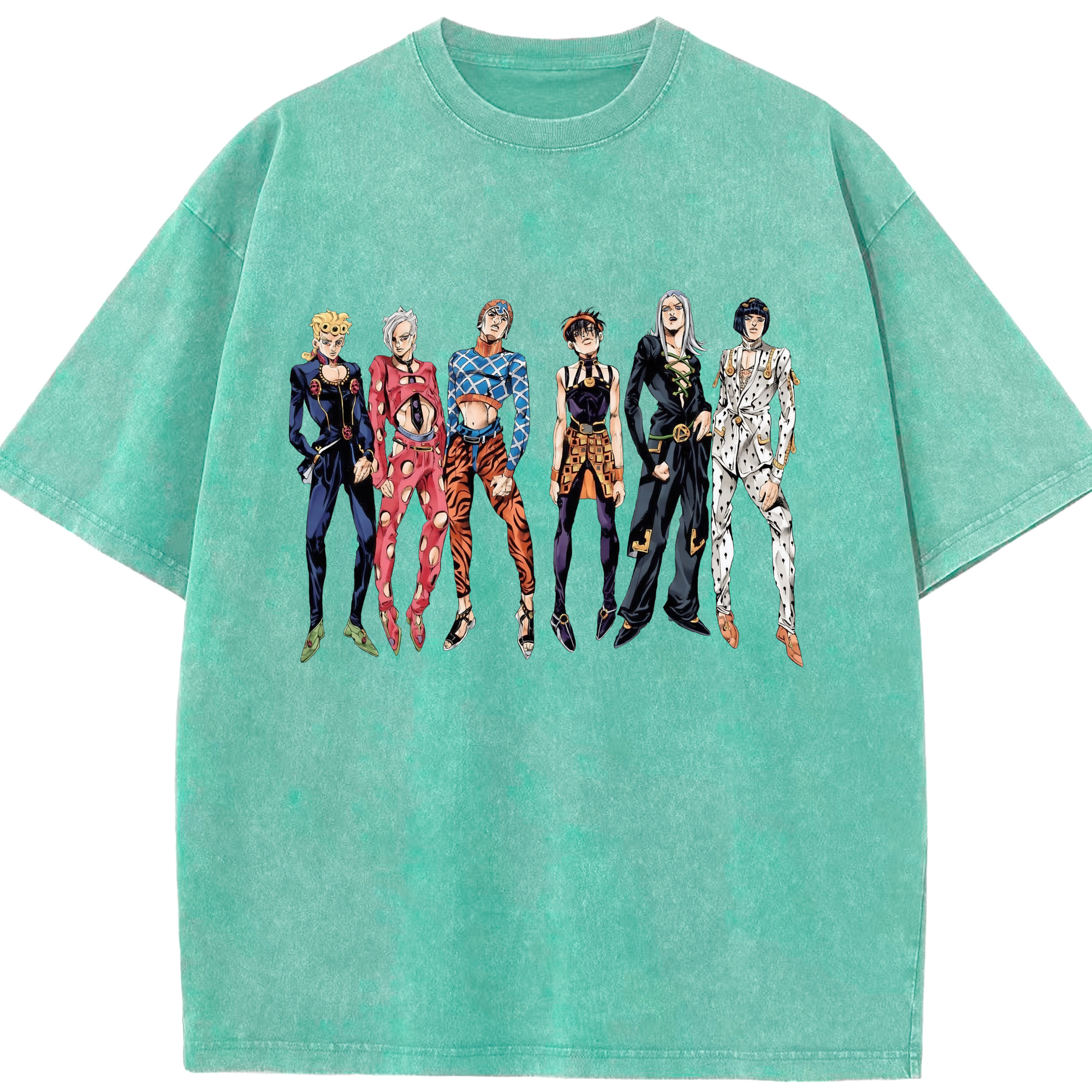 （画像用） ジョジョの奇妙な冒険 JoJo's Bizarre Adventure 綿100% ヴィンテージ風 半袖Tシャツ（フロントプリント）